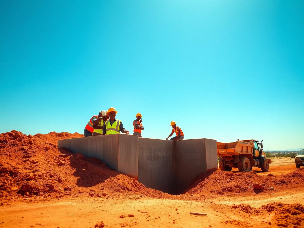 Water infrastructure construction site in Kenya