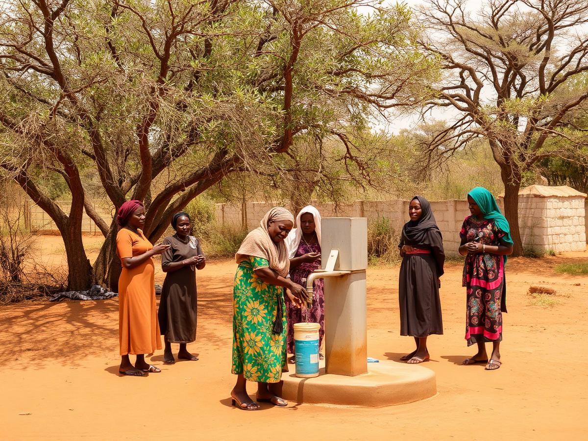 Community water point in arid Kenya